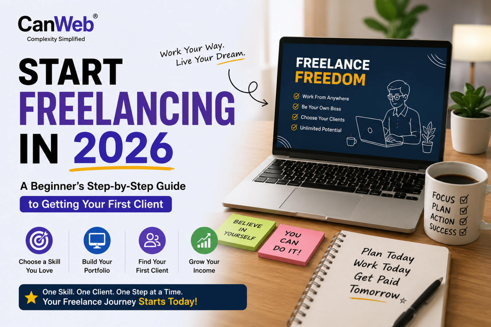 How to Start Freelancing in 2026: A Beginner’s Step-by-Step Guide to Getting Your First Client